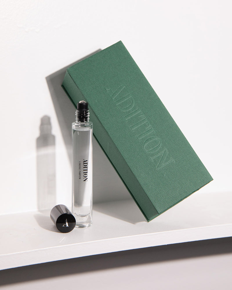 Adition 10ml perfumed oils are housed in a luxury recyclable rollerball glass vial and packaged in a gift box. Our vials are safe for handbags, travel and nights out. Use them to top up your fragrance at any time. 